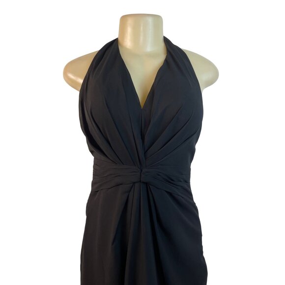 Izodress Black Halter Maxi Dress With Ruched Bodice & Back Zipper Closure - Picture 4 of 9